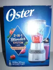 New Oster 2 in 1 One Touch Blender System All Metal Drive To Go Cup 800 Watts