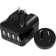 DOSS SM568B 5V 6.8A Four USB Charger Black Interchangable Travel Adaptor 4 USB