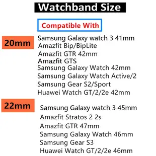 適用於華為GT1/2 Amazfit手錶尼龍可調節編織環三星Galaxy Watch 46Mm 20Mm 22Mm錶帶