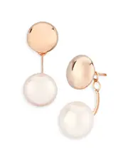 Bloomingdale's Fine Collection Cultured Freshwater Pearl Front-to-Back Drop Earrings in 14K Rose Gold