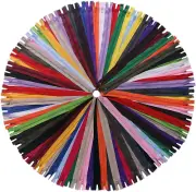 60 Pack of 6 Inches Mix Nylon Coil Zippers Bulk - Supplies Zippers for Tailor Se