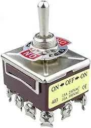 1pcs 3 Position 4 PDT ON/Off/ON 12 Pin Toggle Switch