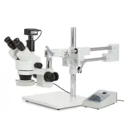 AmScope 3.5-180X Sim-Focl Trinocular Stereo Boom LED Microscope+10MP Camera USB3