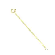14k Solid Yellow Gold 1.45mm Cuban Link Chain Extender Necklace 1" to 10"