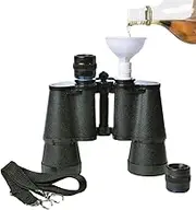 Hidden Alcohol Binoculars Flask Double Barrel 8oz Novelty Sneaky Gag Hide Booze Flask includes Funnel and Strap