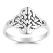 Celtic Knot Unique Cross Ring New .925 Sterling Silver Band Sizes 4-10