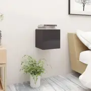 Bedside Cabinet High Gloss Grey 30.5x30x30 cm Chipboard