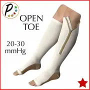 Presadee Copper 20-30 mmHg Firm Zipper Compression Open Toe Long Leg Socks