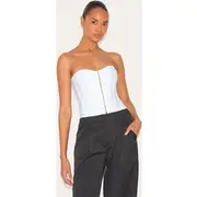 White Bandage Hook And Eye Structured Corset, White