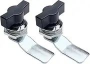 Rixefem 2Pcs Thumb Operated Offset Cam Locks,Black T Handle Non-Locking Compartment Lock Latch,Handle Thumb Cam Lock for RV Compartment Door,Mailbox Drawer