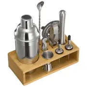 Cocktail Shaker Set 10 Pcs Bartender Kit Stainless Steel Bar Tools Silver