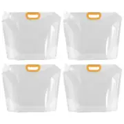 4Pcs 10L Collapsible Water Container Bag Plastic Storage Jug Water Bag Clear