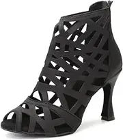 [YYTing] Women Ballroom Dance Shoes Latin Salsa Performance Practice Footwear with 3.5inch Heels YT19