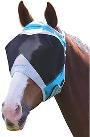 Shires Fine Mesh Fly Mask with Ear Holes, Unisex, Teal, X Full
