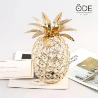 在飛比找momo購物網優惠-【ODE studio】時尚水晶鳳梨菠蘿飾品風水擺飾配件客廳