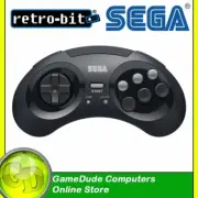Retro-bit x SEGA MegaDrive Bluetooth 8-button BLACK Joypad RET00142 -[F33]*