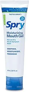 Spry Natural Xylitol Dry Mouth Relief Gel - Long Lasting, Mint-Free, Sugar-Free Moisturizer, Stimulate Saliva Flow and Stop Bad Breath, Original Flavor, 2 oz