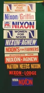 Vintage Lot (10) President Richard Nixon Presidential Campaign Bumper Stickers