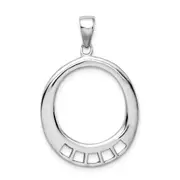 Sterling Silver Amore La Vita Rhodium-Plated Polished Oval Shaped Charm Carrier Pendant
