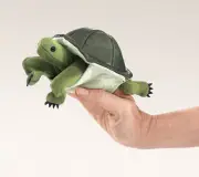 NEW PLUSH SOFT TOY Folkmanis 2732 Mini Green Turtle Finger Puppet 10cm 5