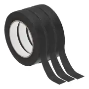 3 Roll 0.8 Inch x 22 Yard Masking Tape General Purpose Adhesive Tape Black