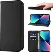 LANJLM Wallet Case for iPhone 13 Mini Phone Cases Premium Leather PU Flip Cover Magnetic Shockproof Closure Book Design with Kickstand Feature & Card Slots iPhone 13 Mini(5.4") Case - Black