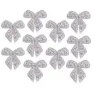 Bow Knot Appliques Patches Silver Iron/Sew on Patches For Clothes Decorations