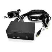 Startech SV431DL2DU3A 4 PORT DUAL MONITOR DUAL LINK DVI USB KVM SWITCH W/HOTKEY/