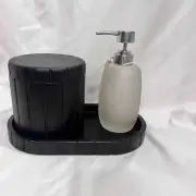 Bathroom Tray and Accessories By Haven Tray and Frosted Glass Soap Dispenser