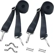 Vtete 2 Pcs Adjustable Bimini Boat Top Straps with All 2 Snap Hooks on Each End (Not Need to Sewn It) - Marine & Awning Webbing Straps with Loops + Eye Straps - 28 inch ~ 60 inch Boat Awning Hardware