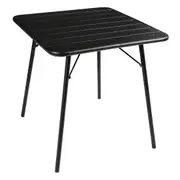 Bolero Square Slatted Steel Table Black 700mm - Cafe Tables (CS731) - CS731