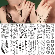 30 Sheets Fake Black Tiny Temporary Tattoo, Hands 30 Count (Pack of 1),