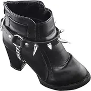 [Crazy Hunter] Women Boot Bracelet Metal Spike Chains Bling Western Fashion Jewelry Anklet Shoe Charm, one size, Metal