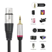 1/8inch Stereo Music 3.5mm Male to 3Pin XLRs Female Converters Cable for Mixer