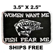 Fishing Embroidered Patch Vintage Style Retro Sew Iron Iron-On Cap Shirt