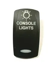 Carling Console Light White Lighted Rocker Switch Cover Black