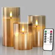 3 Pack LED Flameless Candles with Remote - Flickering Warm Light for Home Decor