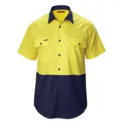 Hard Yakka Size 3XL Yellow / Navy Koolgear Short Sleeve Shirt