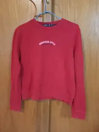 在飛比找Yahoo!奇摩拍賣優惠-HANG TEN紅色全棉長袖圓領T恤