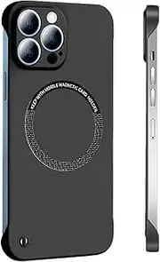 RUNGOS for iPhone 14 Pro Max Case MagSafe (Bare Metal Feel) [Strong Magnetic] [Rapid Heat Dissipation] Borderless Slim Case for iPhone 14 Pro Max Phone Case, 14 Pro Max MagSafe Cover 6.7 Inch 5G Black