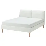 SAGESUND upholstered bed frame, Gräsbo white/Lönset, Full/Double