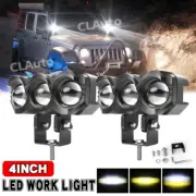 4inch LED Work Light Amber White Cube Pods Spot Flood Driving Fog Lamp Offroad