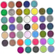 Generic 45 Color Glitter Nail Powder Set DIY Nail Art Accessory Nail Flakes for False Nails Gel Acrylic