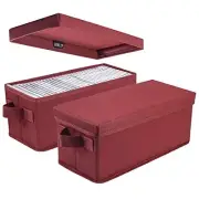 2 Pack CD Storage Boxes Case Holder Holds 30 CD's In Full Jewel Cases