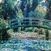 24 x 24 Mural Ceramic Monet Bridge Backsplash Tile #123