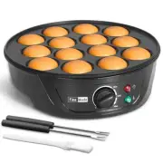 Non Stick Pancakes Maker Machine, Electric Poffertjes Pan with Browning Contr...