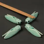 Cicada Porcelain Chopstick Rest Rack Stand Spoon Fork Ceramic Holder Tray Decor