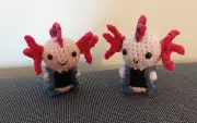 Handmade Cat's Cafe Axolotl Mohawk Clothes Axel Crochet Plush Amigurumi Animal