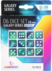 Gamegenic Galaxy Series Neptune D6 Dice Set | Set of 12 Six-Sided Dice | Prem...