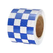 Reflective Tape, 1Roll 66 Ftx4-Inch Safety Tape, Square Blue White